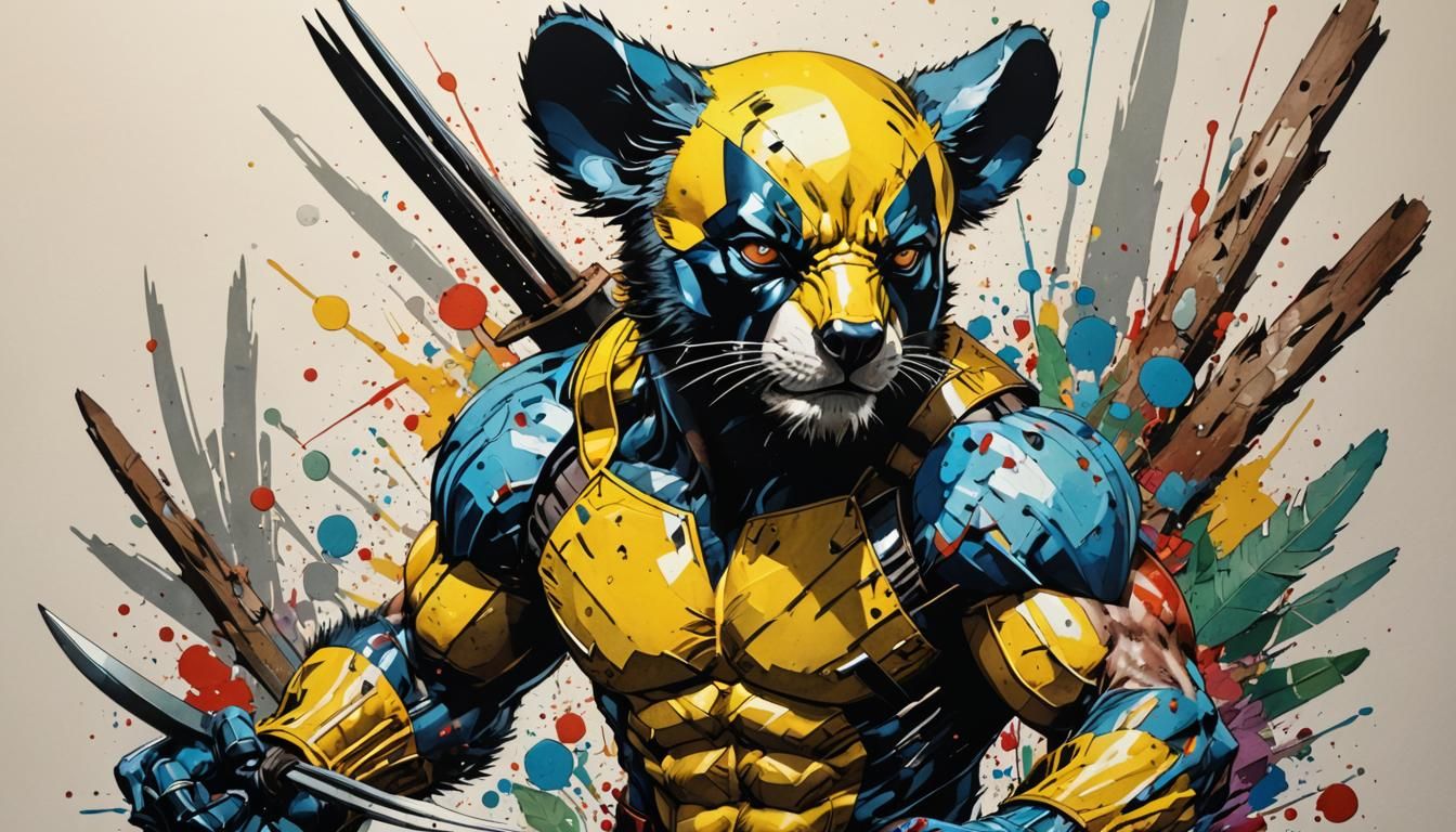 Koala Wolverine in Picasso-Style, Ultra-Detailed 3D Art