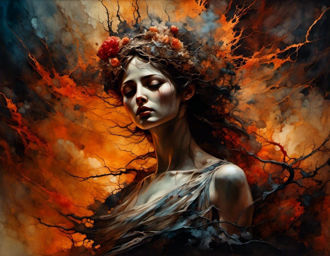 Persephone Meets Hades in the Underworld