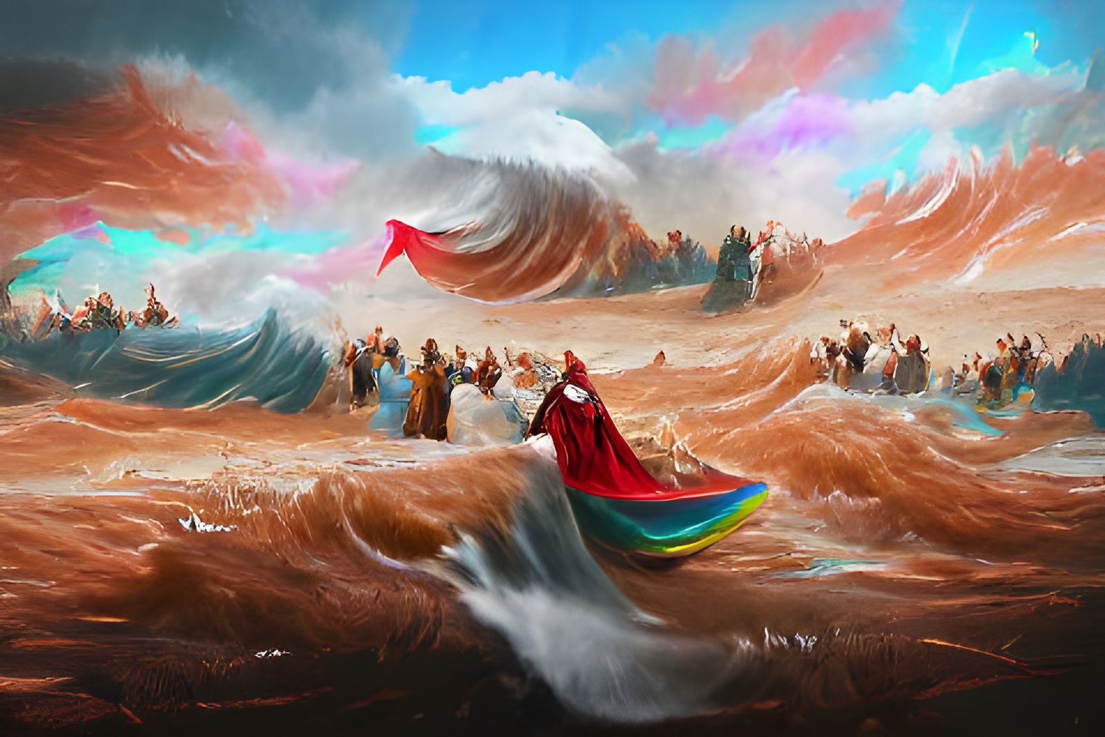 Moses Parting the Red Sea in Digital Art