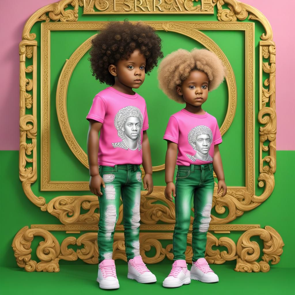 Hyperrealistic Twins in Versace by Mercedes-Benz