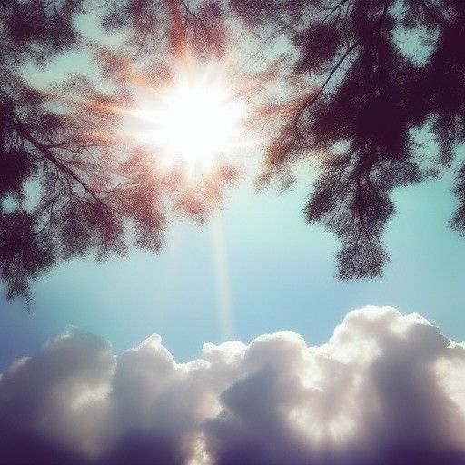 Heavenly Sunshine Beams Through Divine Clouds