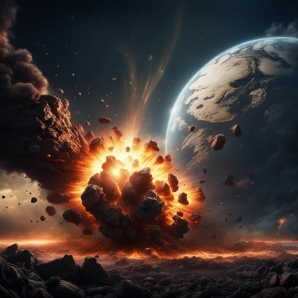 Earth Under Attack: Asteroid Impact Explosion