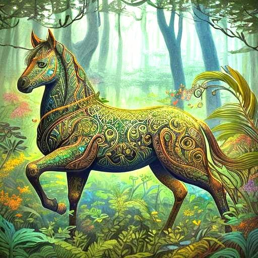 Intricate Forest Coloring Page for Adults