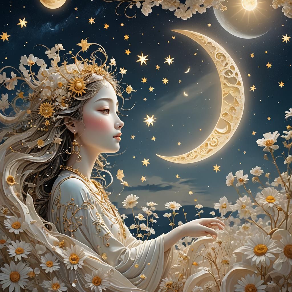 Sun and Moon in Love: Surreal Concept Art