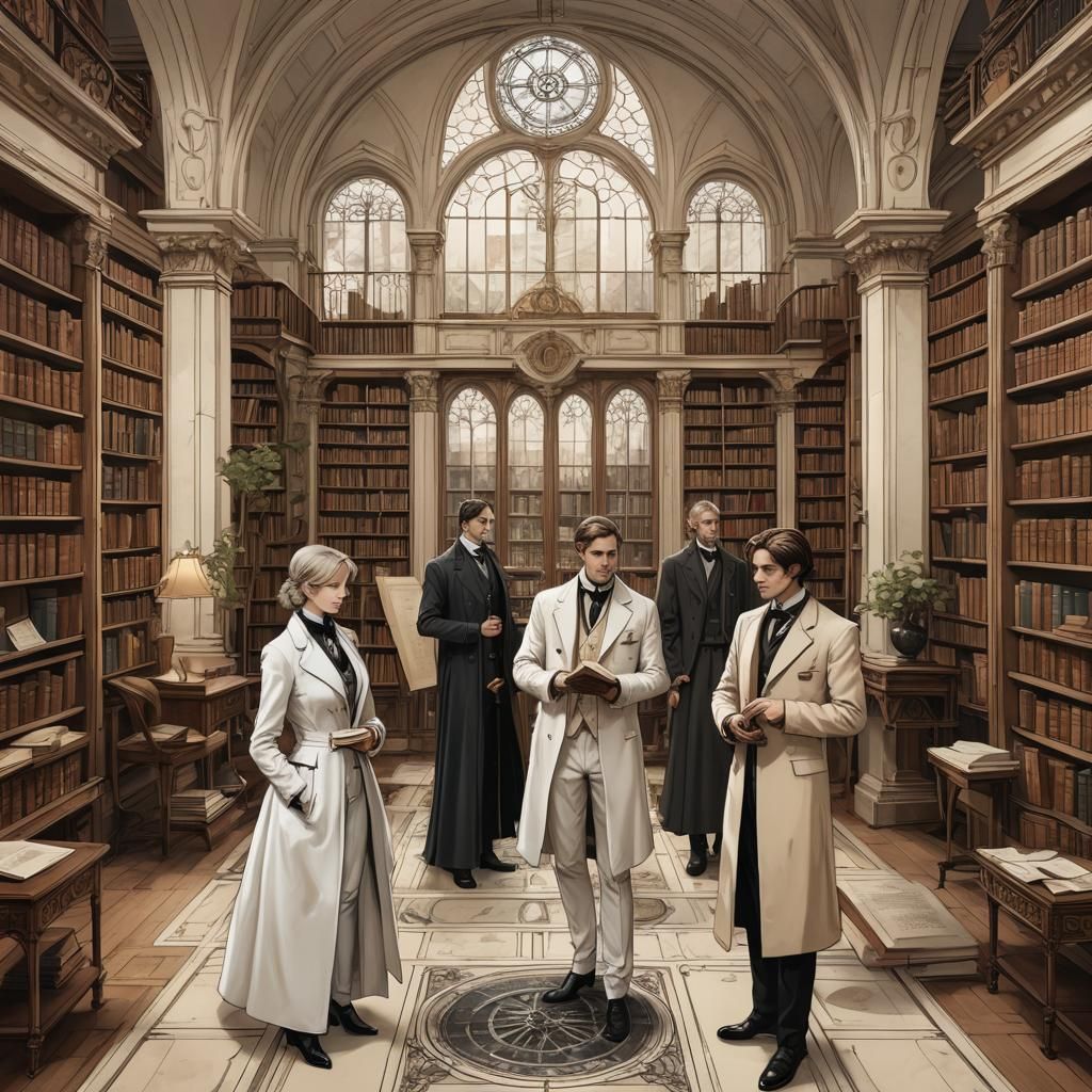 Elegant Game Card in Gothic Jugendstil Mansion