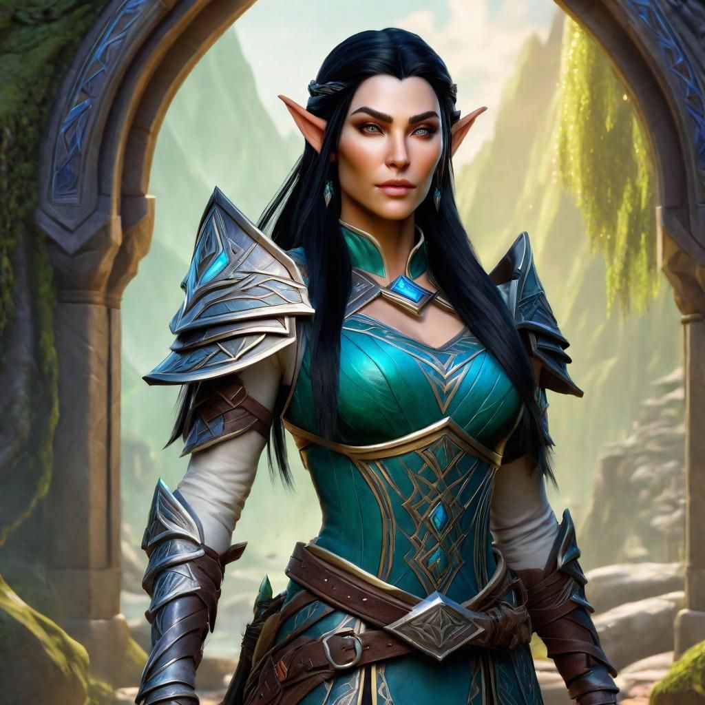 Elven Ranger Princess in Hyperrealistic Warcraft Style