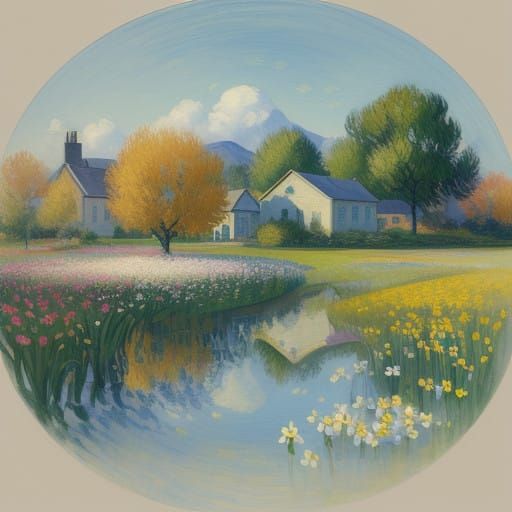 Vibrant Narcissus Flowers Dance in Impressionist Style