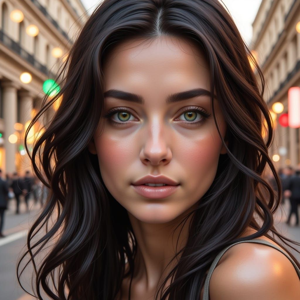 Seductive Woman Portrait in Art Nouveau Style