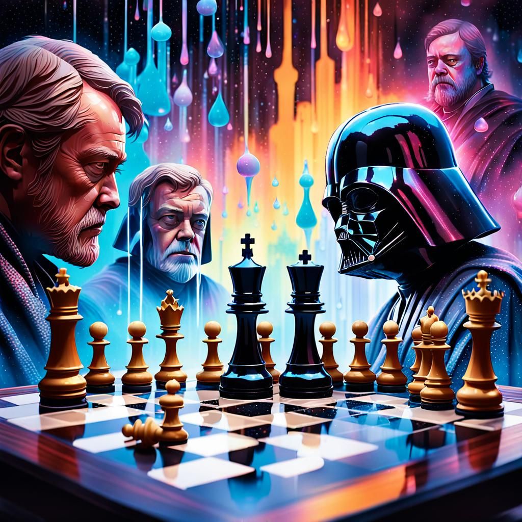 Hologram Chess Match: Darth Vader and Obi-Wan