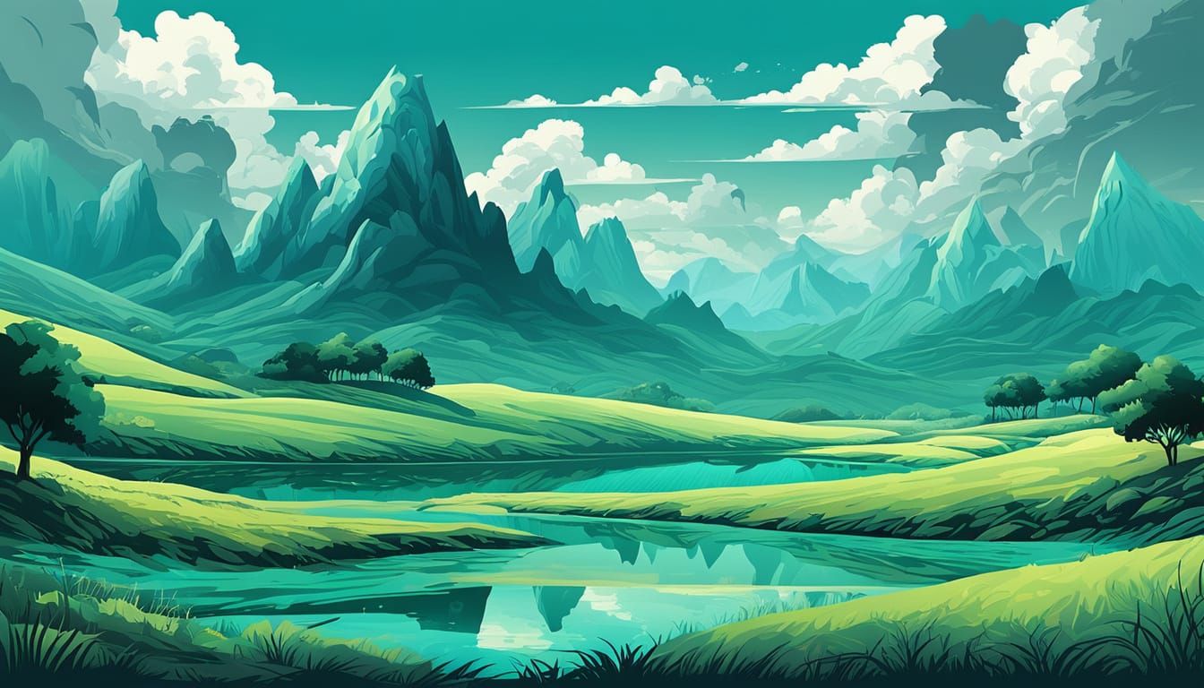 Teal Abnormal Landscape