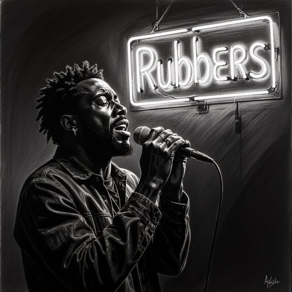 Frisco Kid Singing the Blues in Charcoal