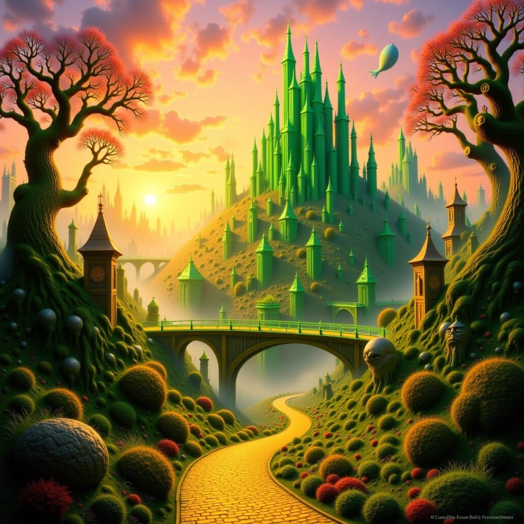 Emerald City in Golden Hour Sunlight