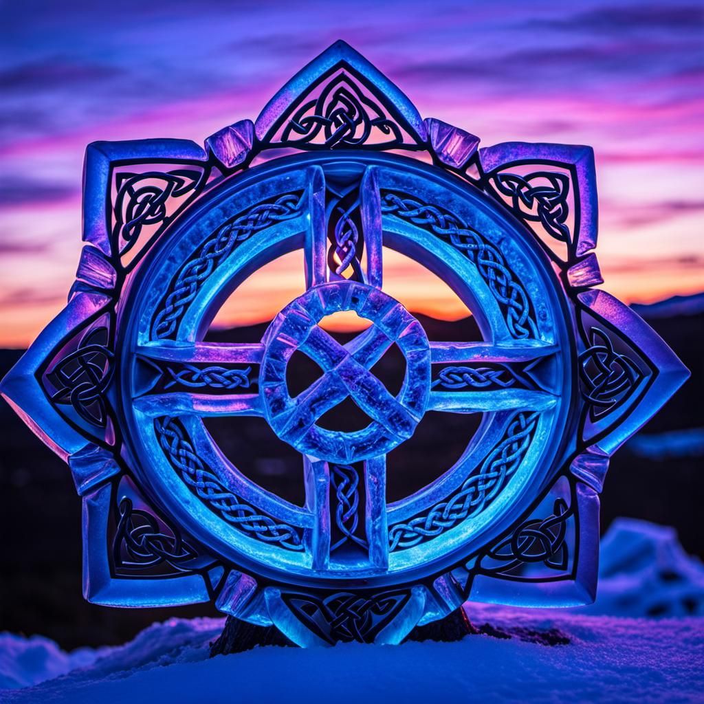 Frozen Celtic Knotwork Ice Sculpture Arena