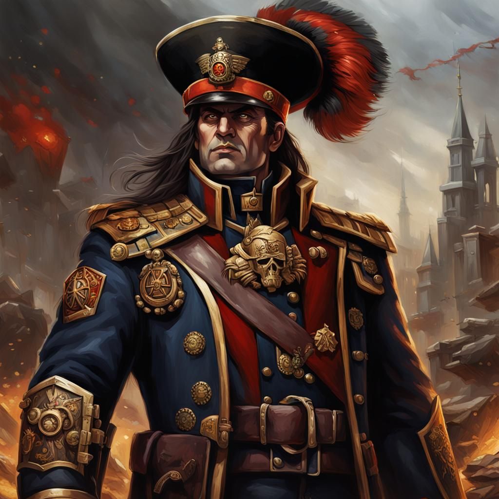 Warhammer 40k Rogue Trader Portrait in Dark Fantasy Style