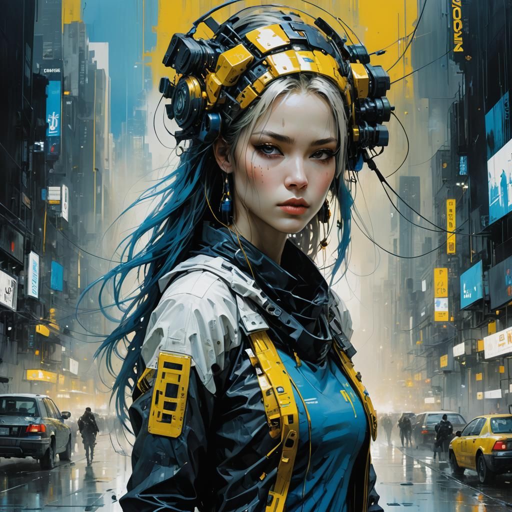 Cyberpunk Norwegian Goddess in Vivid Colors