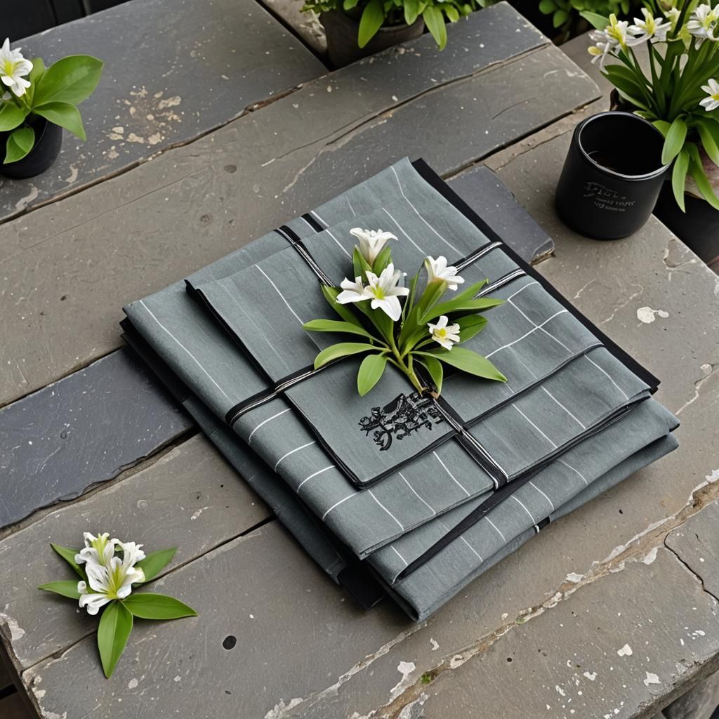 Detailed Napkins and Tea Box in English Teahouse