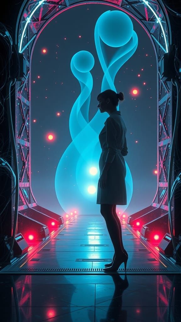 Zero-Gravity Postman in a Bioluminescent Realm