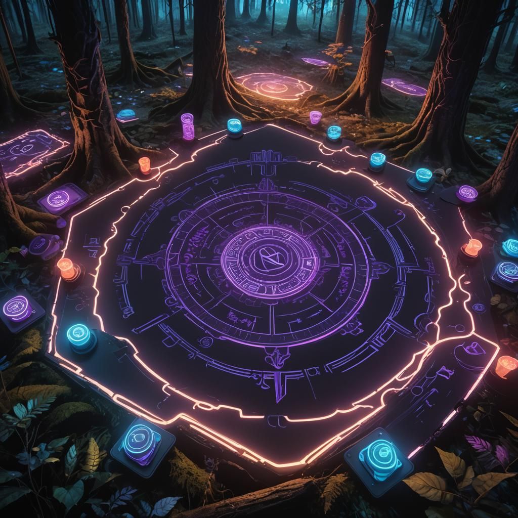 Mystical Forest Uno Reverse Card in Neon