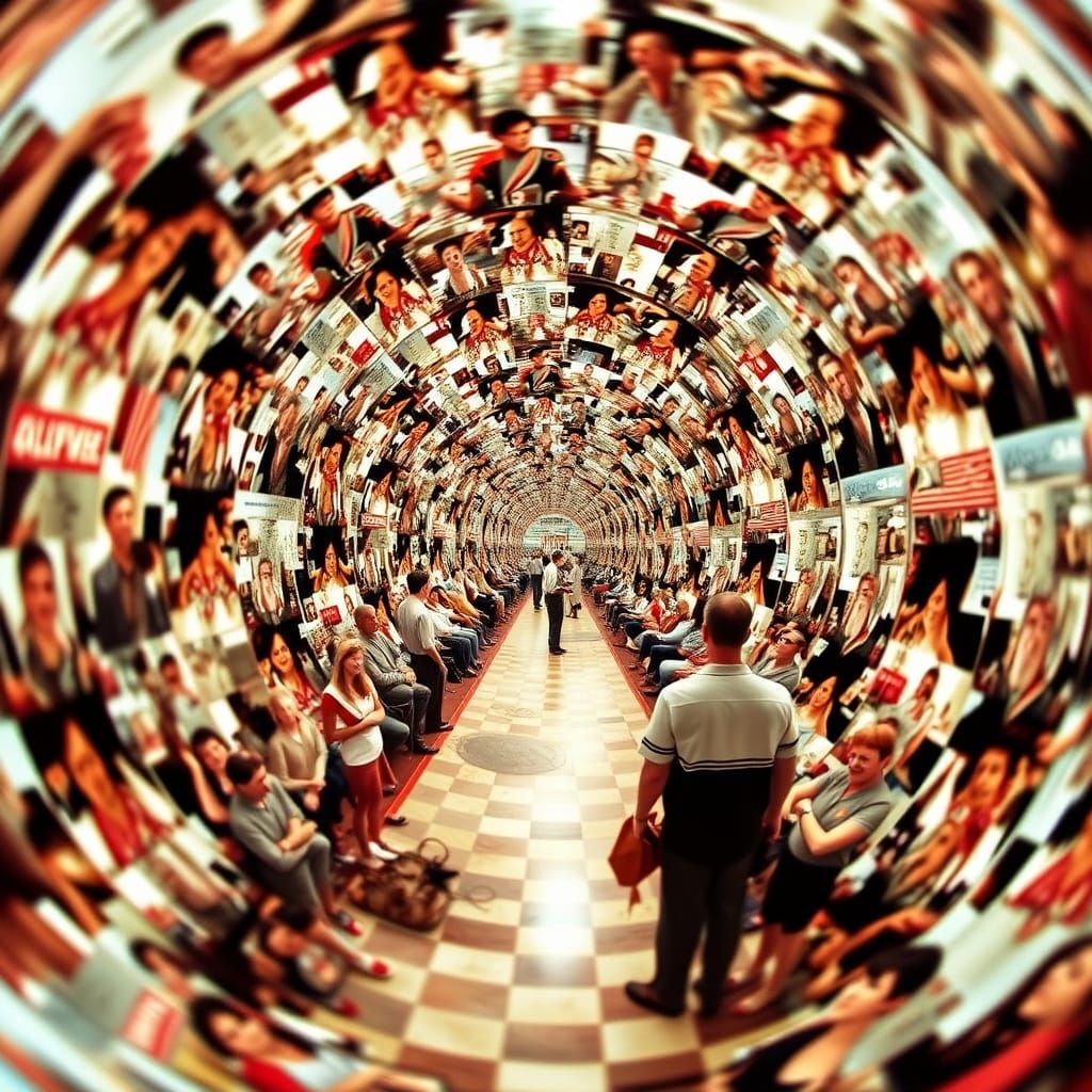 1950s Americana Spiral: Nostalgic Photo-Realistic Scene