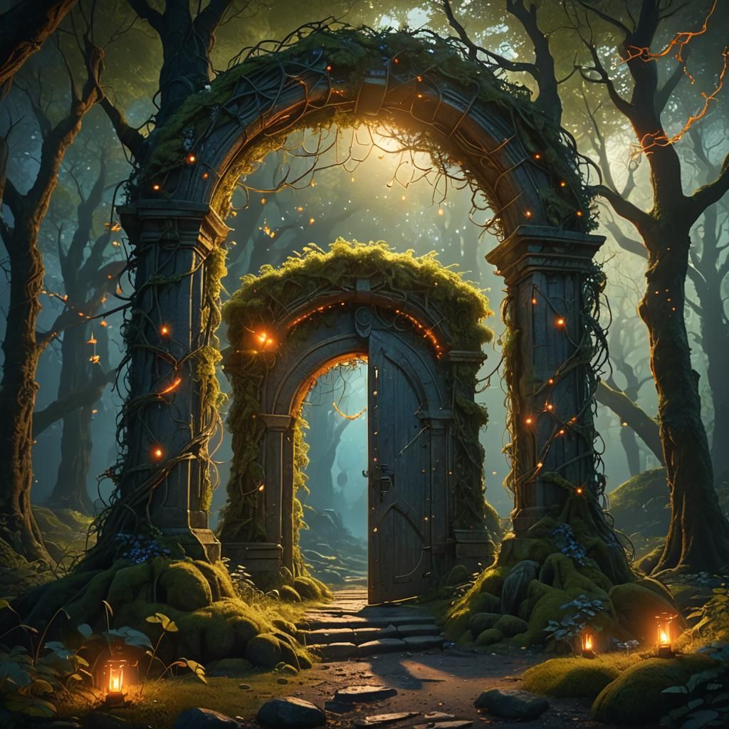 Mystical Scoubidou Portal in Ancient Forest
