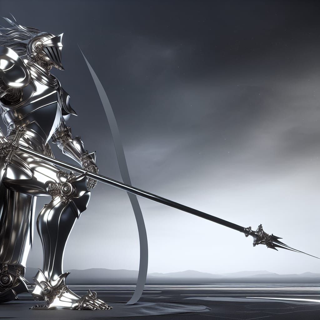 holy grand knight power ranger, full body with lance