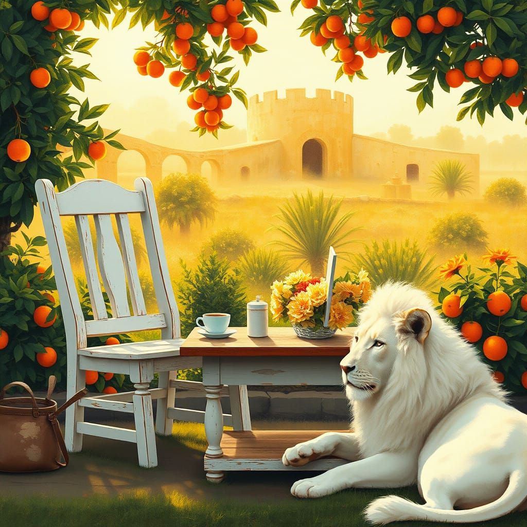 Peaceful Morning in an Orange Farm Landscape