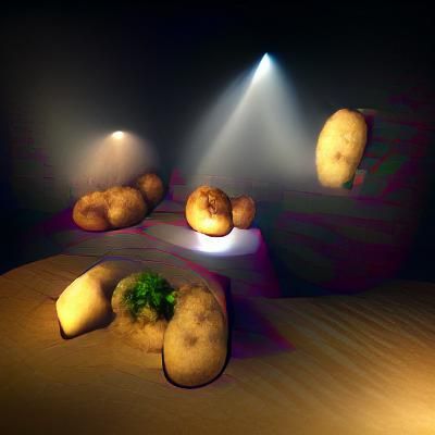 Potato Brothel with Volumetric Lighting