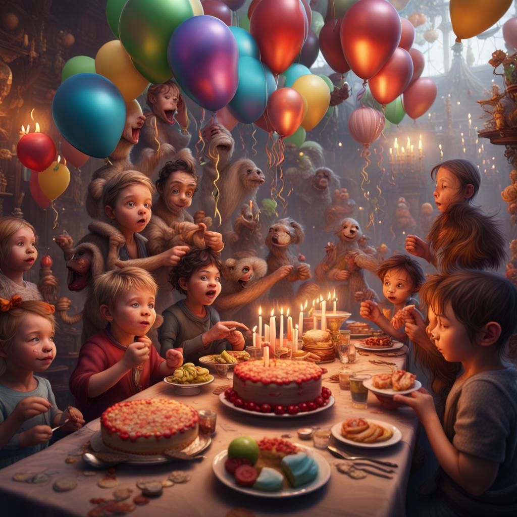 Festive First Birthday Celebration: A Matte Painting