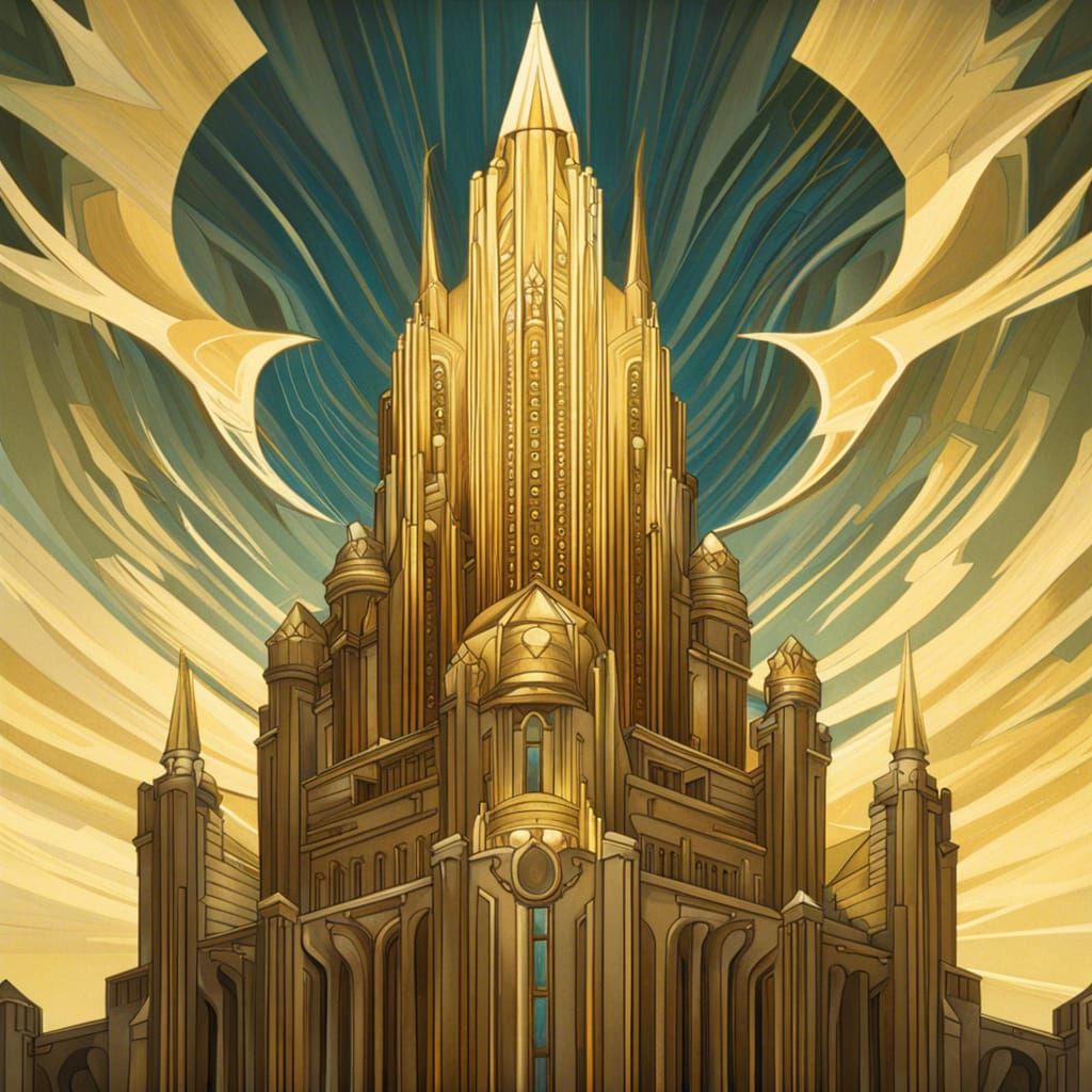 Art Deco Castle with Psionic Energy Auras