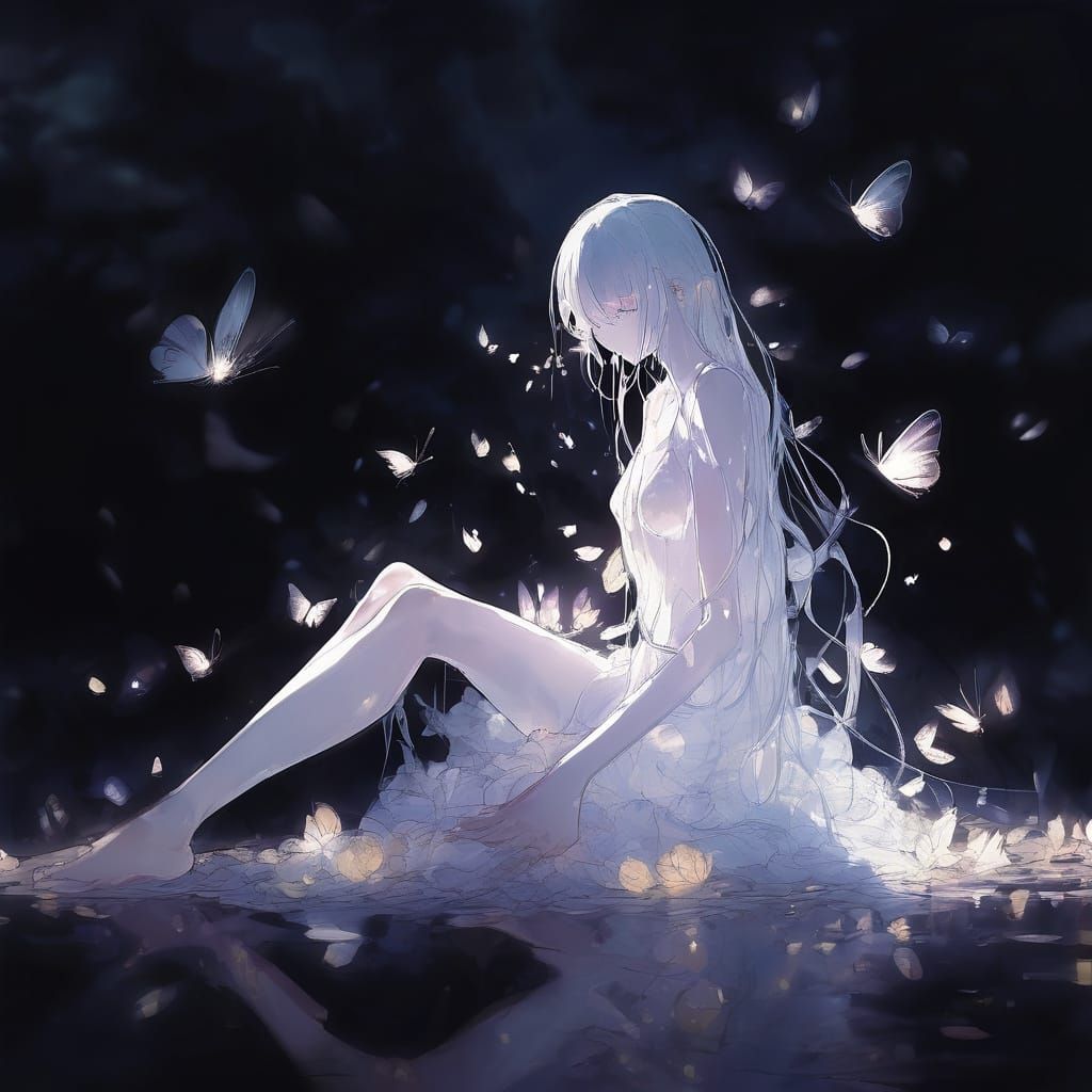 Impressionistic Opera Ghost in Anime Style with Candles