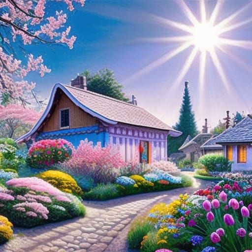 Daffodils and Crocus Bloom at Dawn: Hyperrealistic Detail