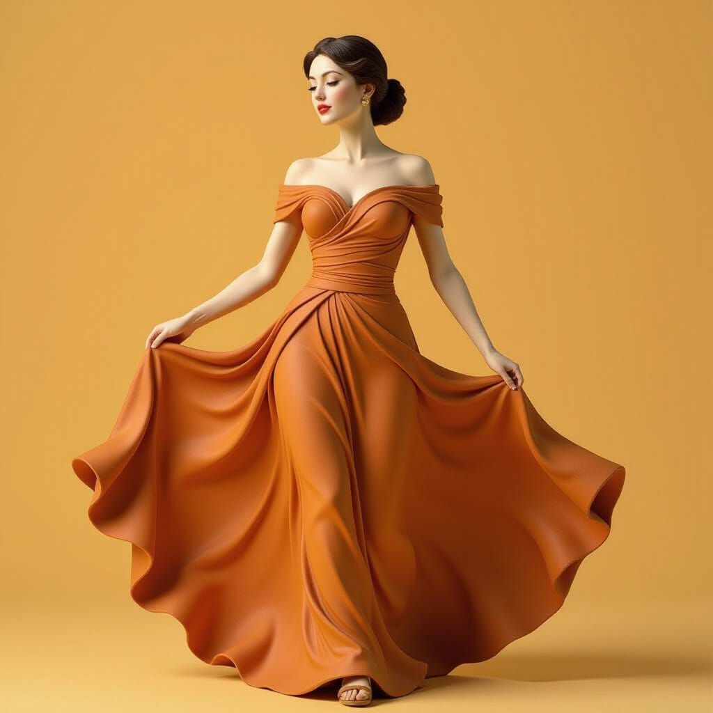 Terracotta Woman Sculpture in Earthy Tones