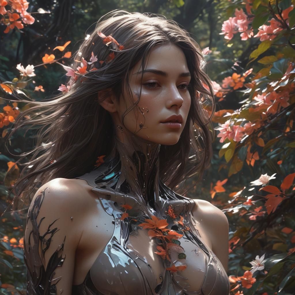 Hyperrealistic Person in Nature Concept Art