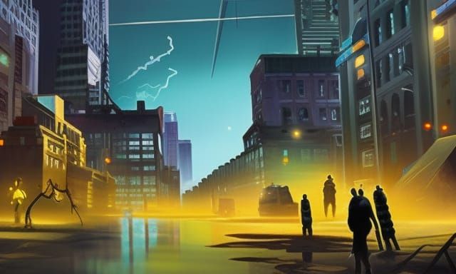 NYC Zombie Apocalypse with Bioluminescent Fungus