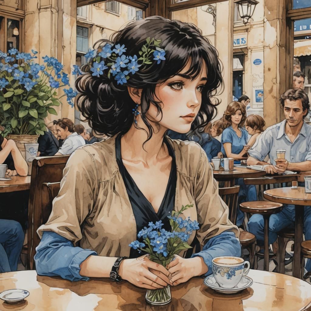 Woman with Flowers Waiting in Marseille, Bande Dessinée