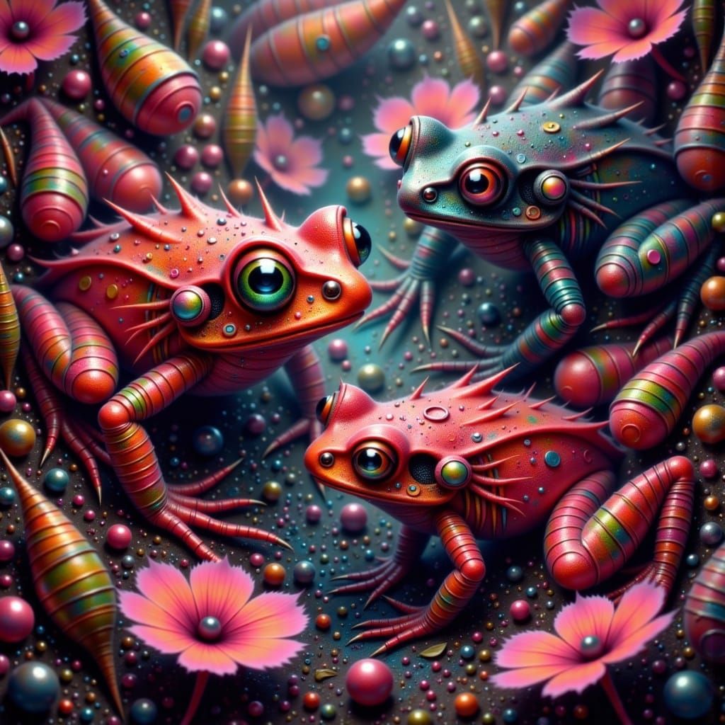 Red vs Black Frogs in Dramatic Checkers Battle