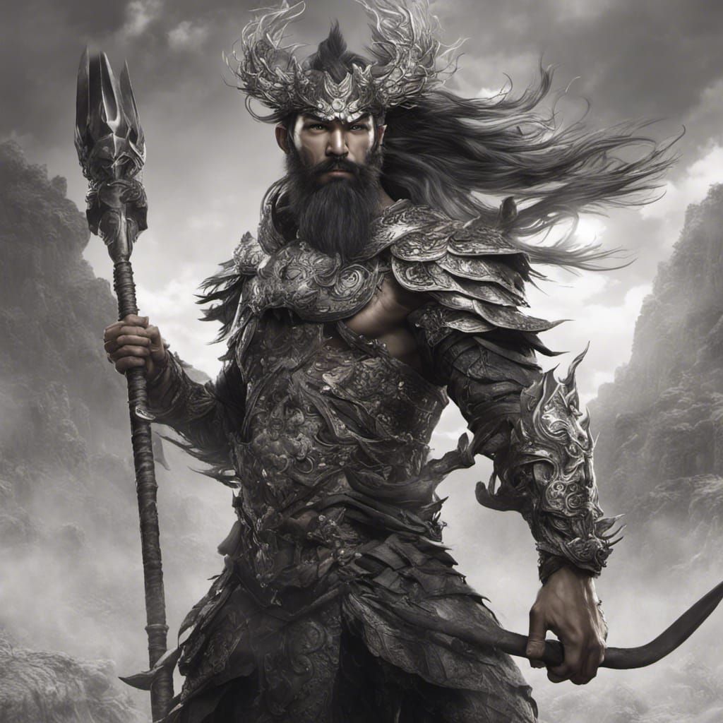 Sun Wukong with Phoenix Crown: Detailed Matte Painting