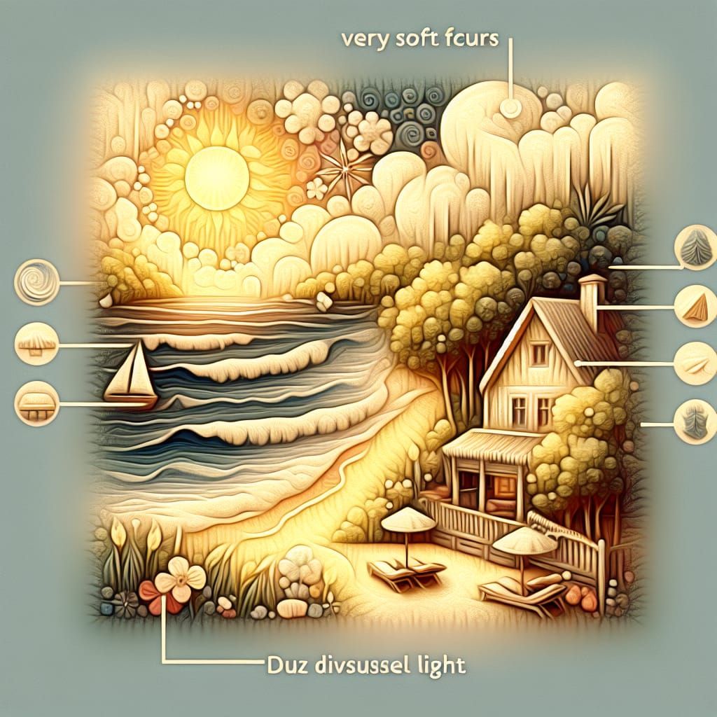 Cozy Summer Scene as Magical Oil Painting