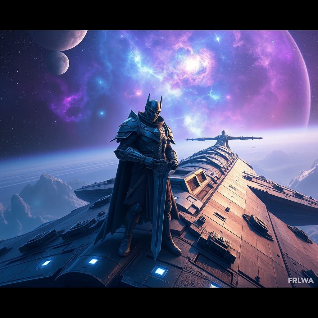 Majestic Heavily-Armored Warrior Excalibur Ancient Spaceship