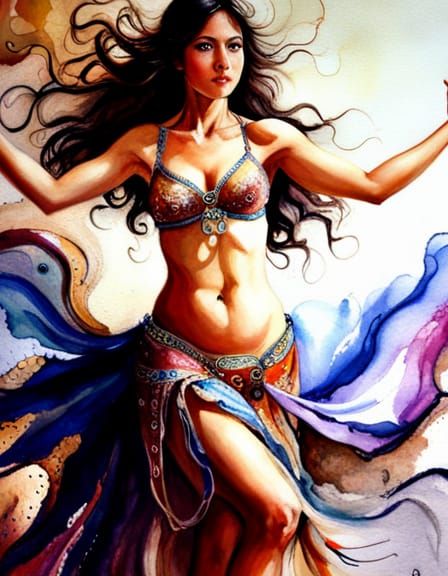 Belly Dancer Fantasy Art Painting