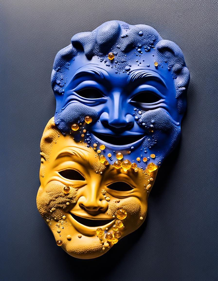 Cobalt and Citrine Glass Emojis in Smooth Molds