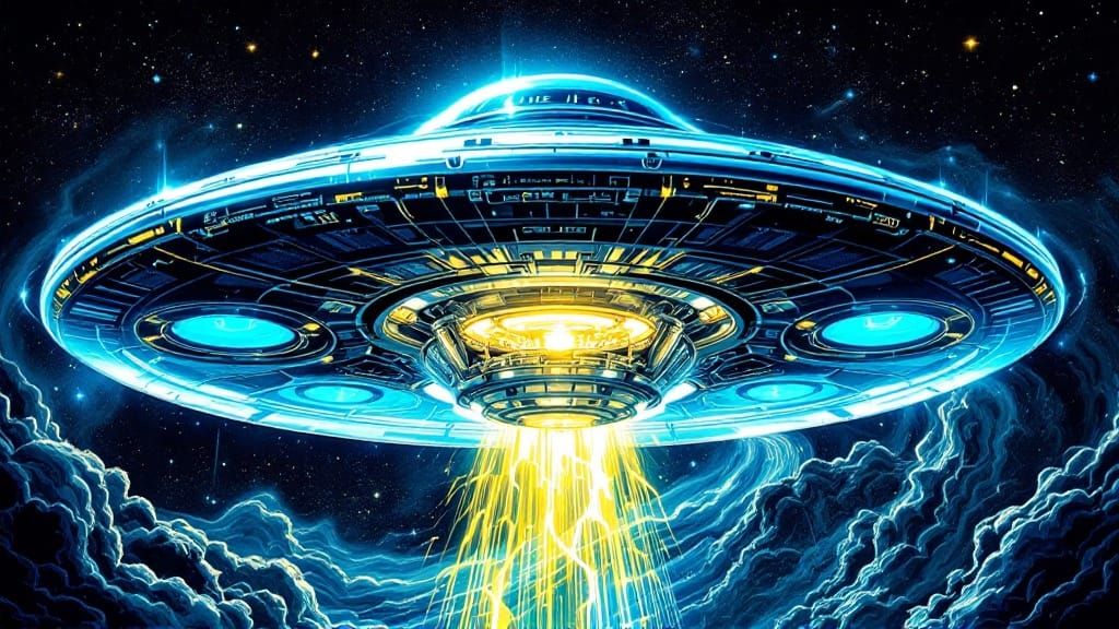 UFO Blueprint Comic Book Cover Art