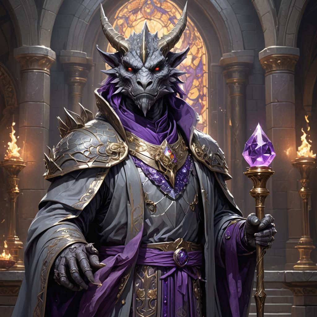 Crystalline Dragonborn Portrait in Hyperdetailed Style