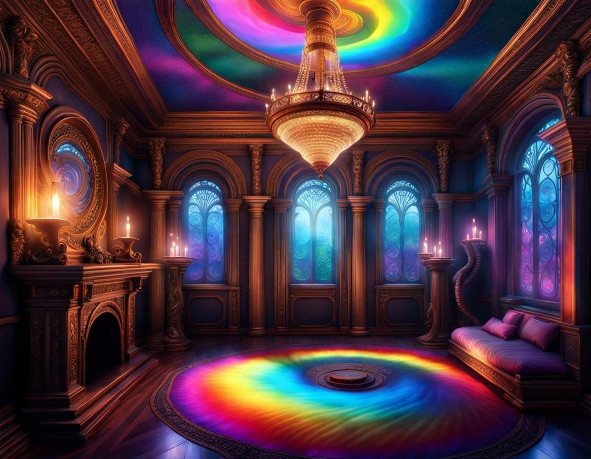 Magic Portal Opens in Iridescent Rainbow Room