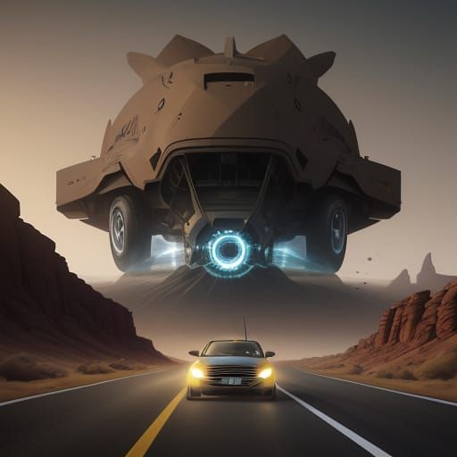 Sandero Stepway Drives Desert Road Cinematic Film Still