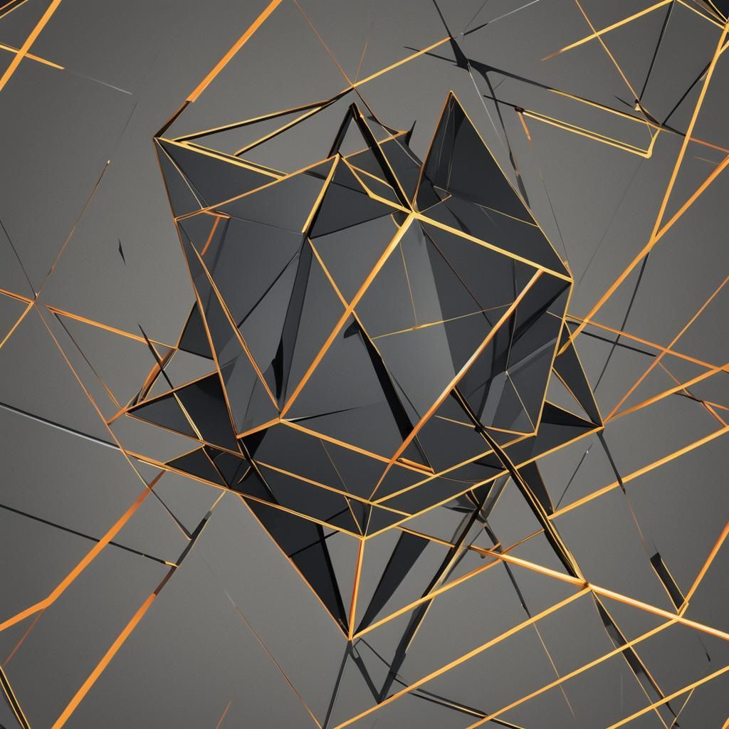 Metallic Gray Rhombus in 3D Pop Art