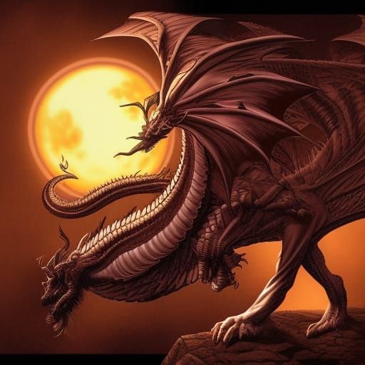 Hyper-Realistic Moon Dragon in Comic Book Art