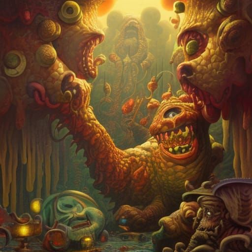 Friendly Monster Concept Art in Surreal Style