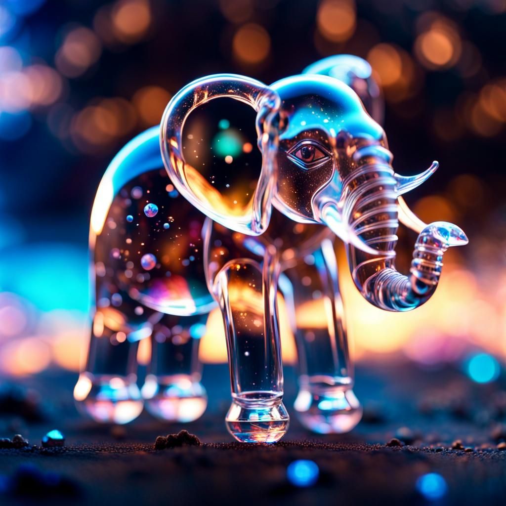 Glass elephant