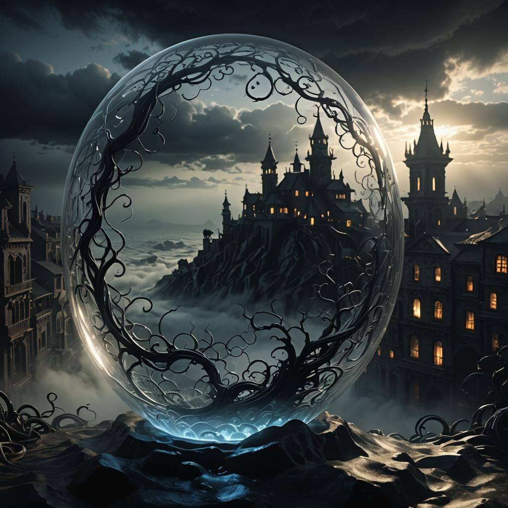 Ethereal Glass A in Dark Fantasy 3D Render